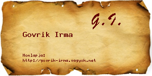 Govrik Irma névjegykártya